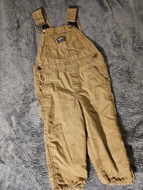 OshKosh B'gosh Tan Toddler Cotton Overalls (Lined) In Size 3t